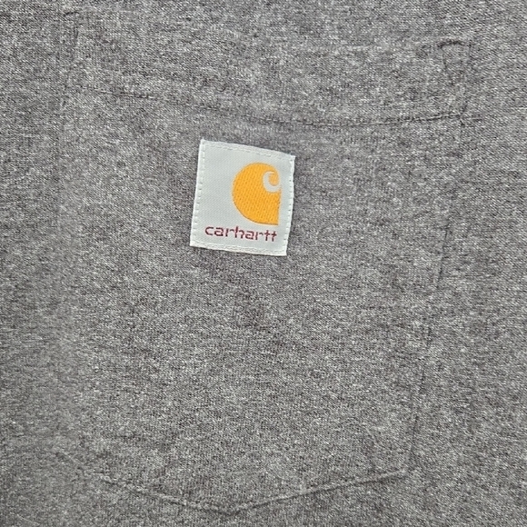 Carhartt Crewneck In Carbon Heather Workwear Pocket Long Sleeve Tee - Picture 4 of 7
